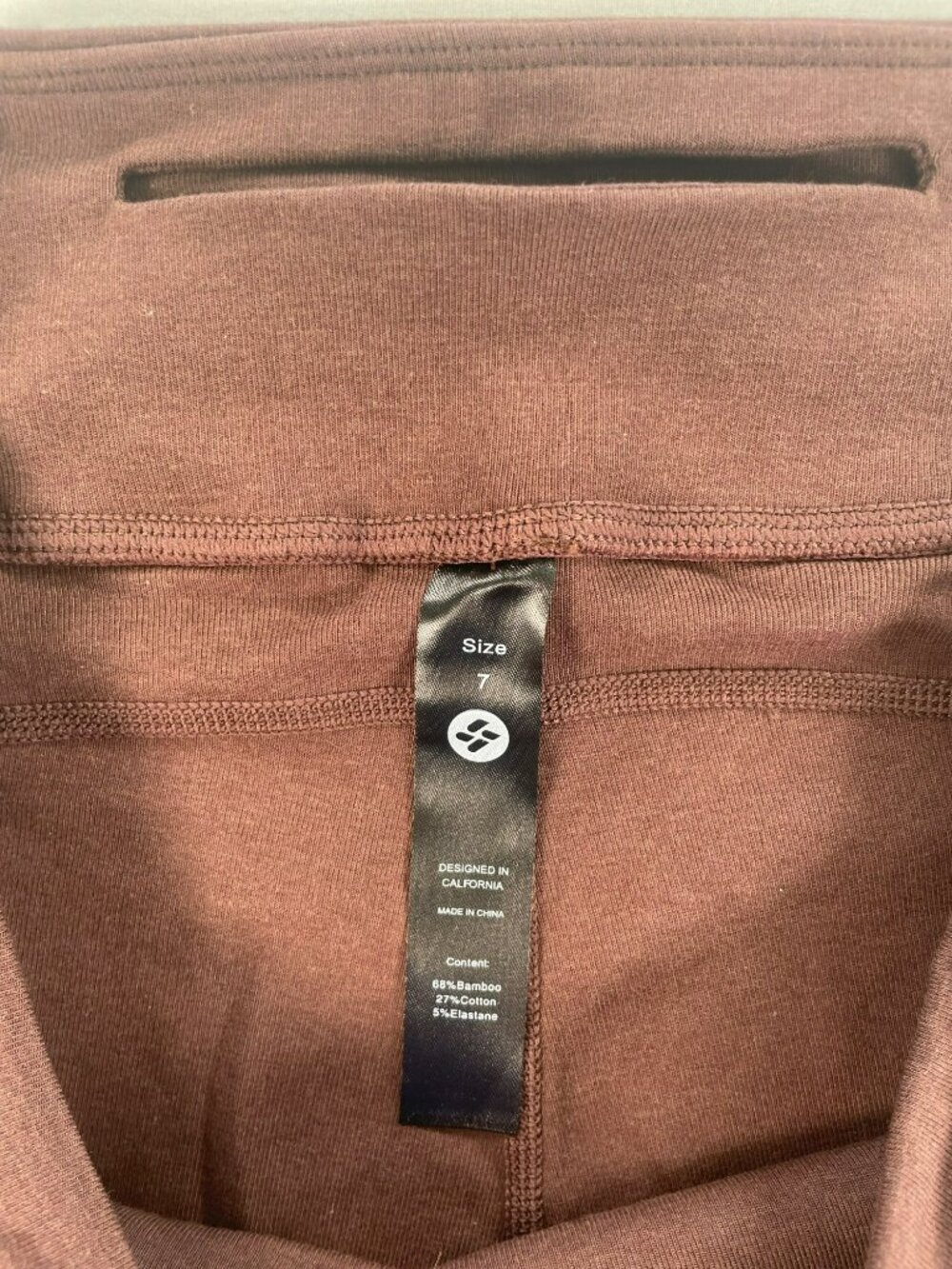 Allwear Bamboo-Blend Leggings Brown High-Waist Yoga Activewear Women's Sz 7 NEW - Picture 7 of 7
